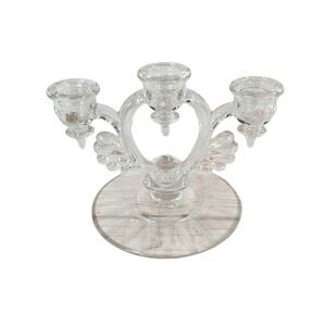 3-Light Candelabra Glass Moondrops New Martinsville Tabletop Decor